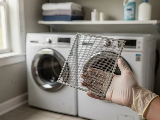 Stafford Dryer Vent Cleaning specialist performing detailed lint trap cleaning service in Stafford
