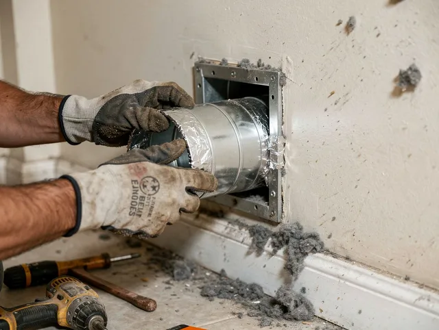 Professional dryer vent repair and installation by Stafford Dryer Vent Cleaning in Stafford